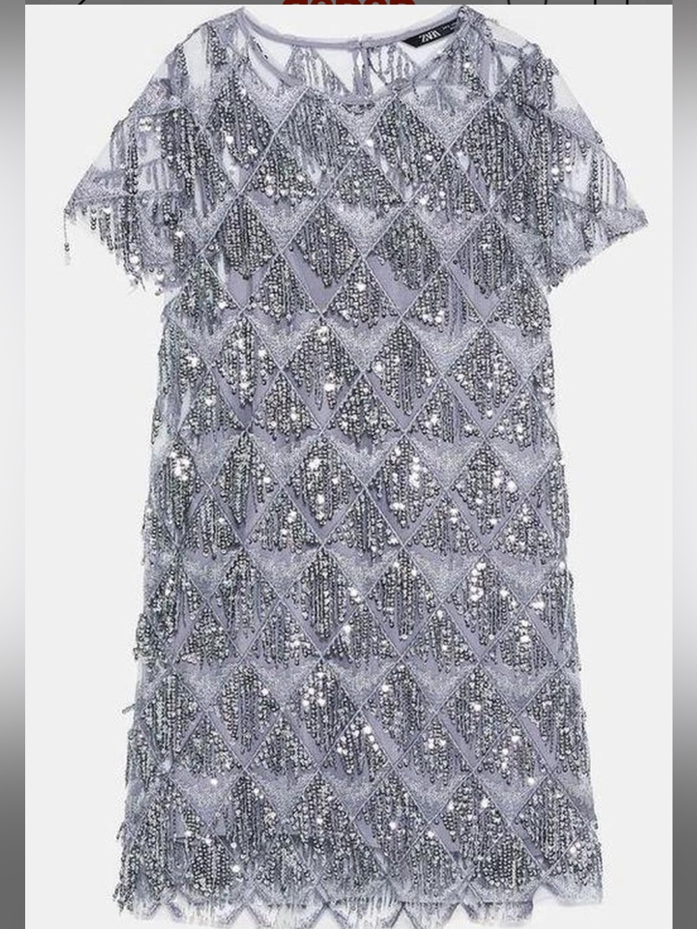 Sparkling Silver Sequin Fringe Dress